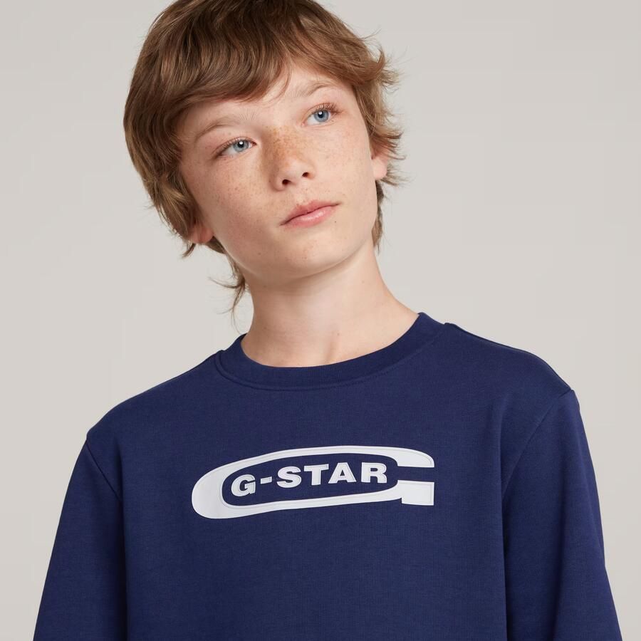 G-Star RAW Jongens Sweater Unbrushed Donkerblauw jongens - Foto 2