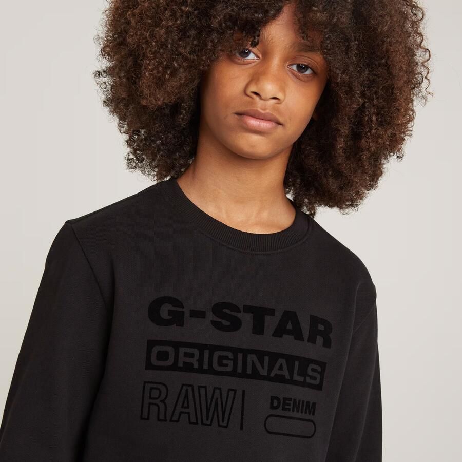 G-Star Raw sweater zwart Trui Backprint 152 | Trui van