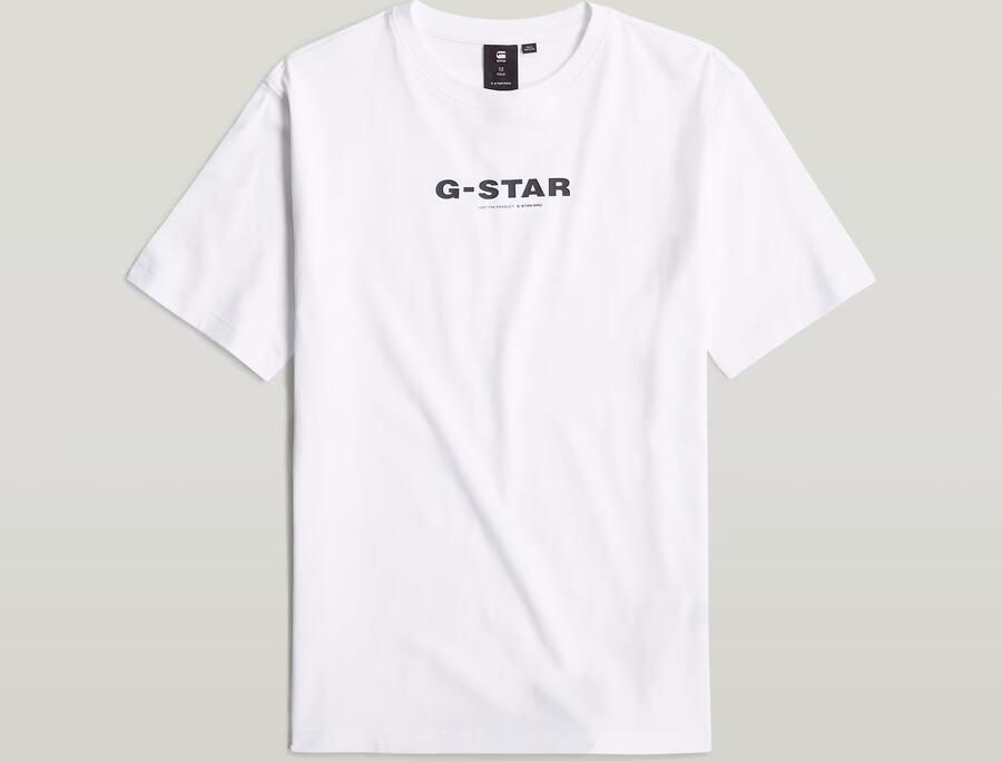 G-Star Raw T-shirt t-shirt s\s loose met logo wit Katoen Ronde hals 140 - Foto 6