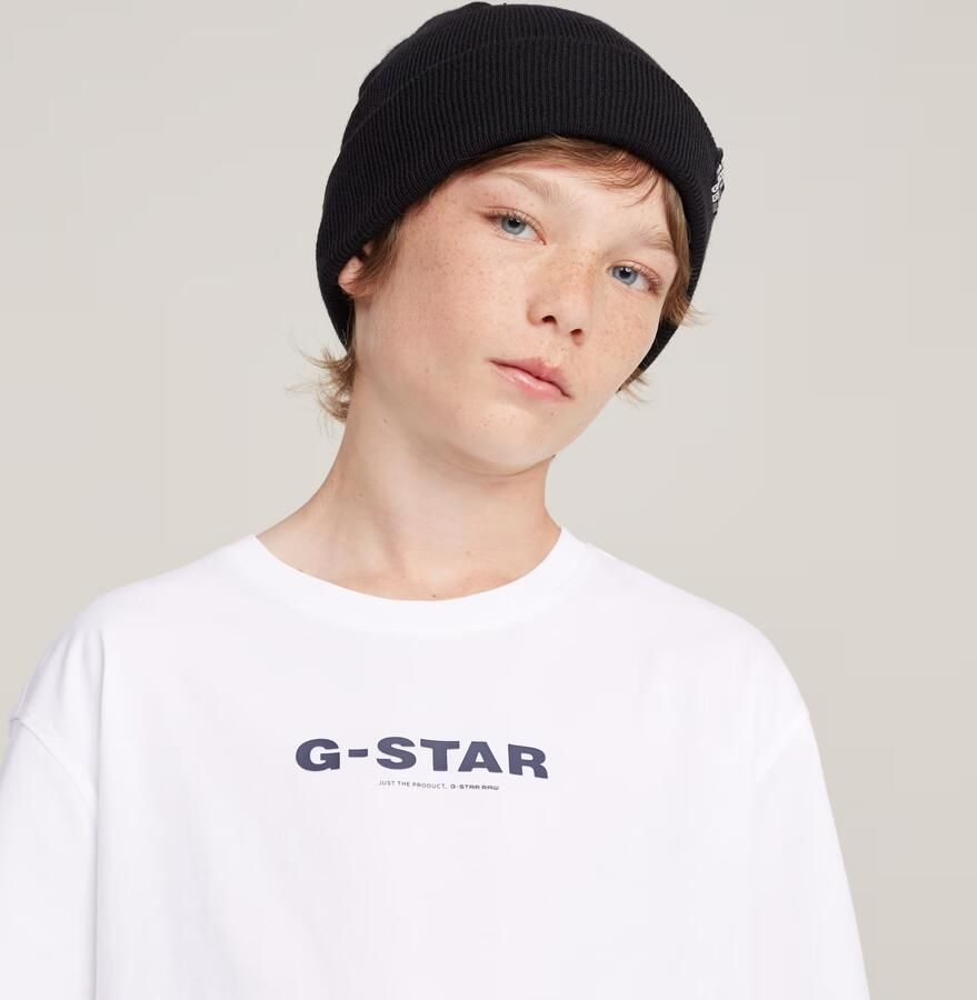 G-Star Raw T-shirt t-shirt s\s loose met logo wit Katoen Ronde hals 140 - Foto 5