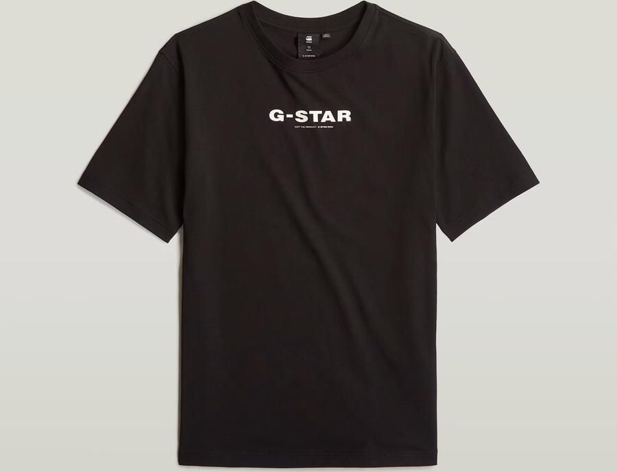 G-Star Raw T-shirt t-shirt s\s loose met logo zwart wit Katoen Ronde hals 140 - Foto 6
