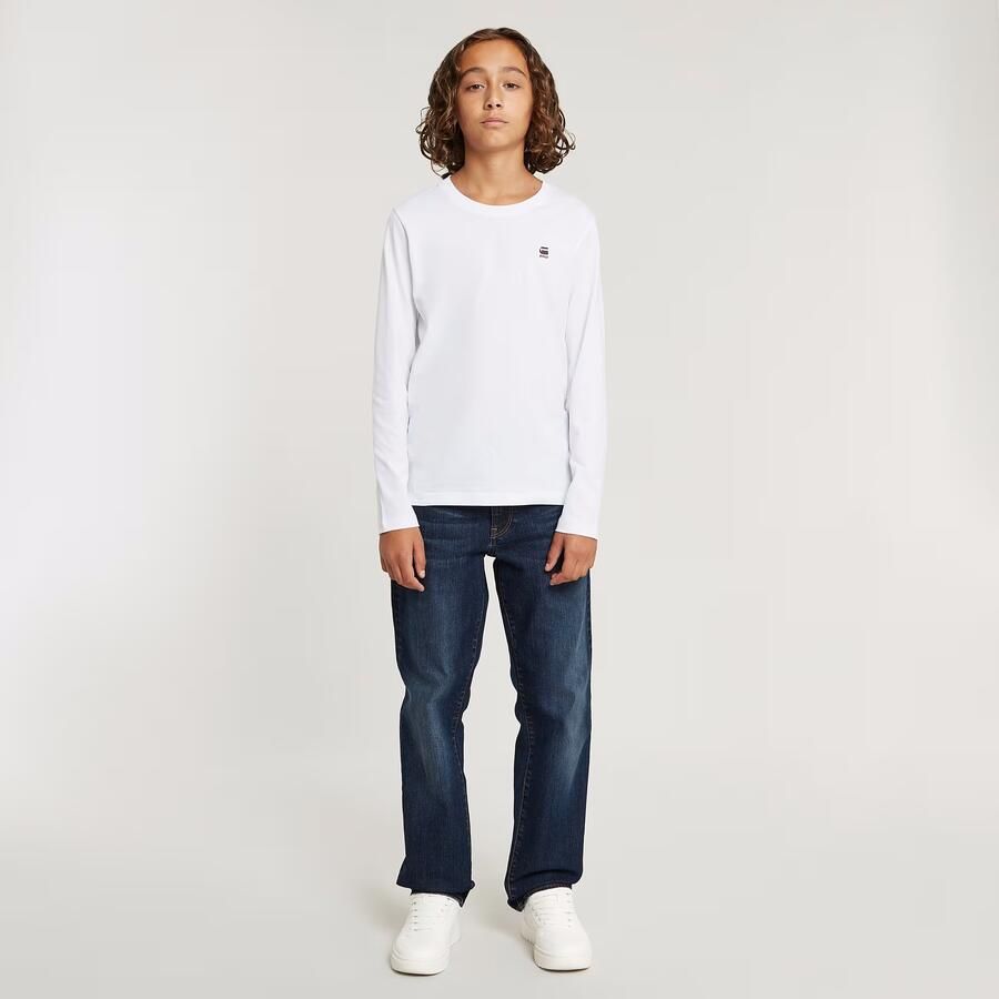 G-Star Raw longsleeve t-shirt l\s regular 2PK 6484dk black Zwart Jongens Katoen Ronde hals 140