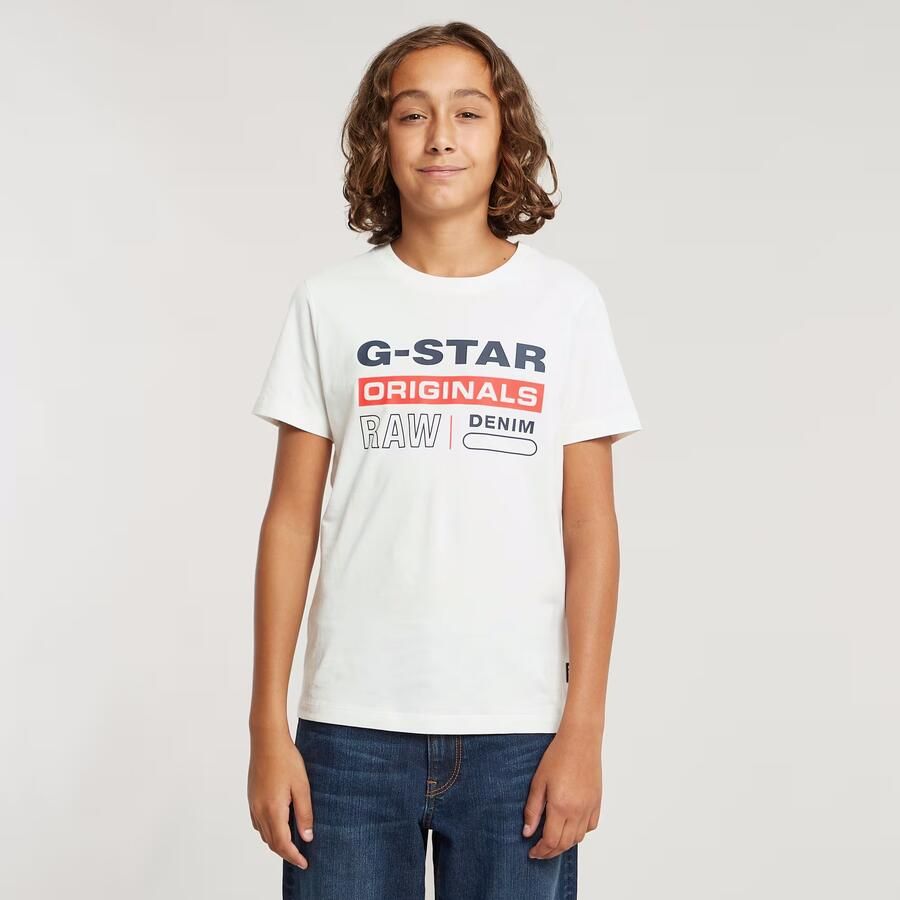 G-Star RAW Jongens T-Shirt Regular Originals Logo Wit jongens - Foto 8