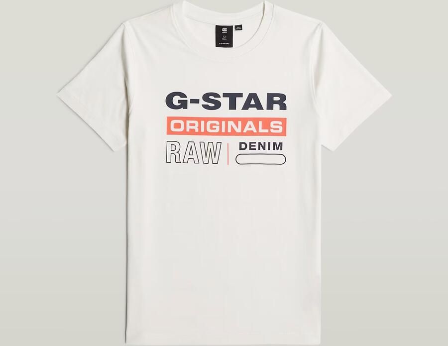 G-Star RAW Jongens T-Shirt Regular Originals Logo Wit jongens - Foto 7
