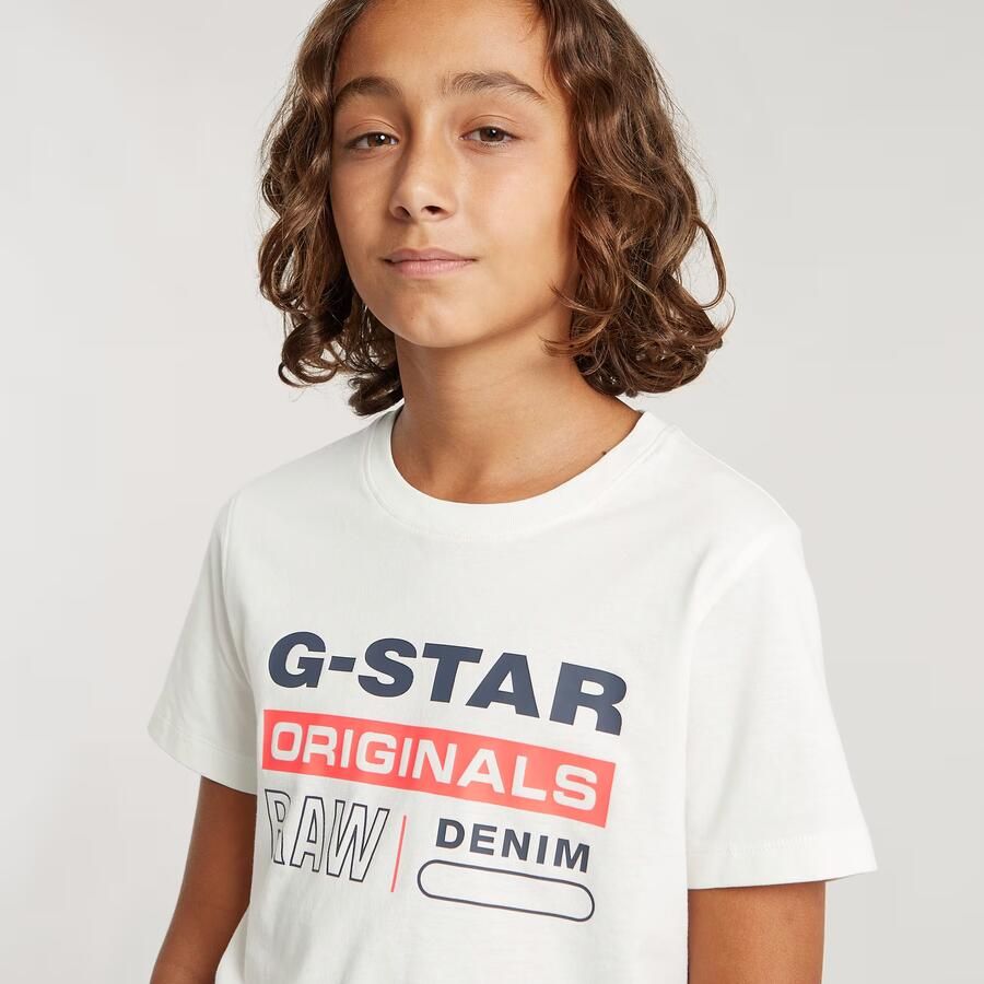 G-Star RAW Jongens T-Shirt Regular Originals Logo Wit jongens - Foto 2