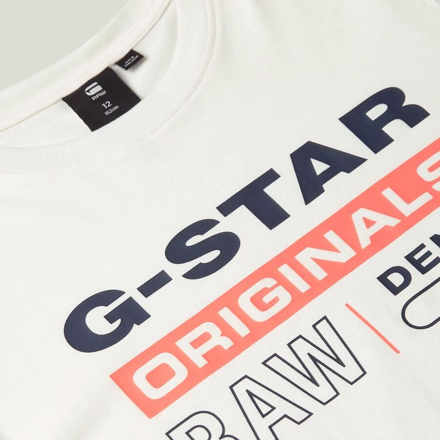 G-Star RAW Jongens T-Shirt Regular Originals Logo Wit jongens - Foto 4