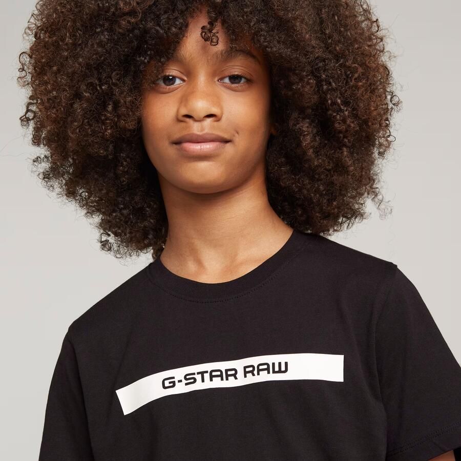 G-Star Raw T-shirt t-shirt s\s regular zwart Jongens Katoen Ronde hals 176 - Foto 2