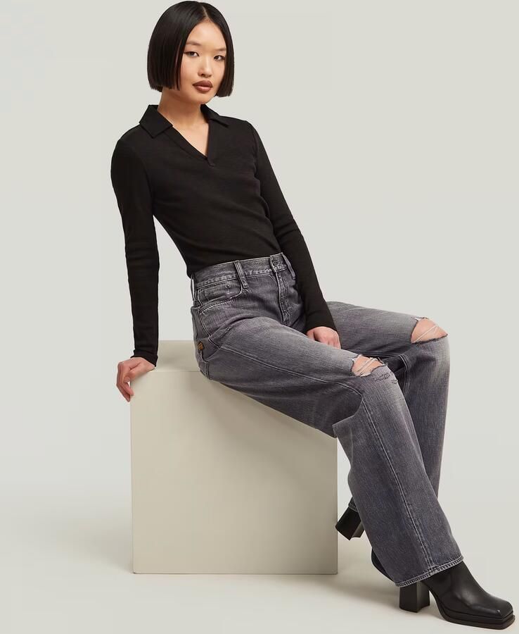 G-Star Raw Flared Bootcut D22889 D537 KUDEE LOOSE-H700 FADED SCORIA GREY - Foto 4