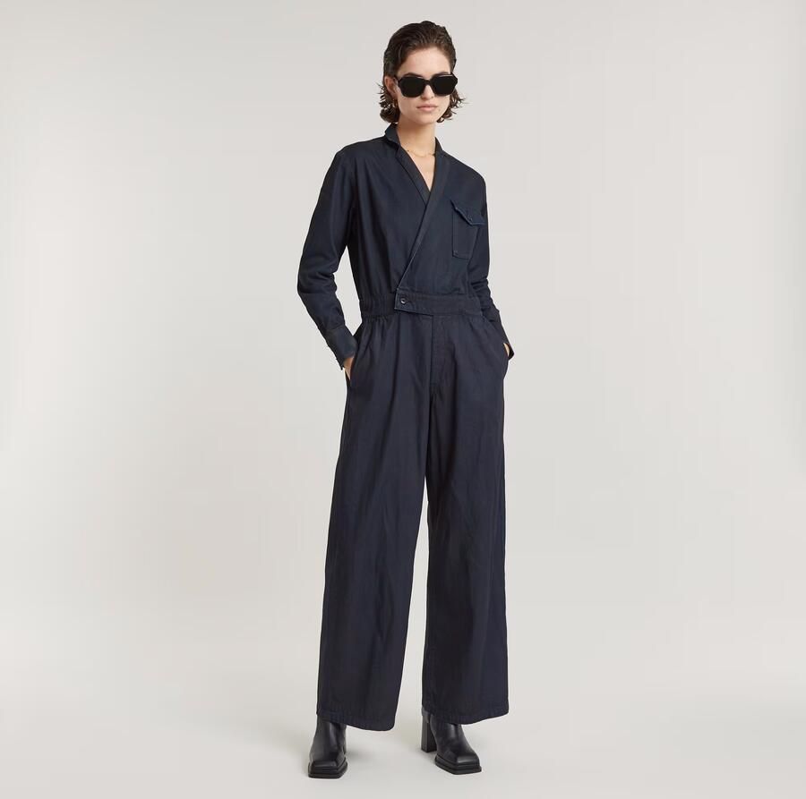 G-Star RAW Jumpsuit Tailored Wrap Donkerblauw Dames - Foto 7