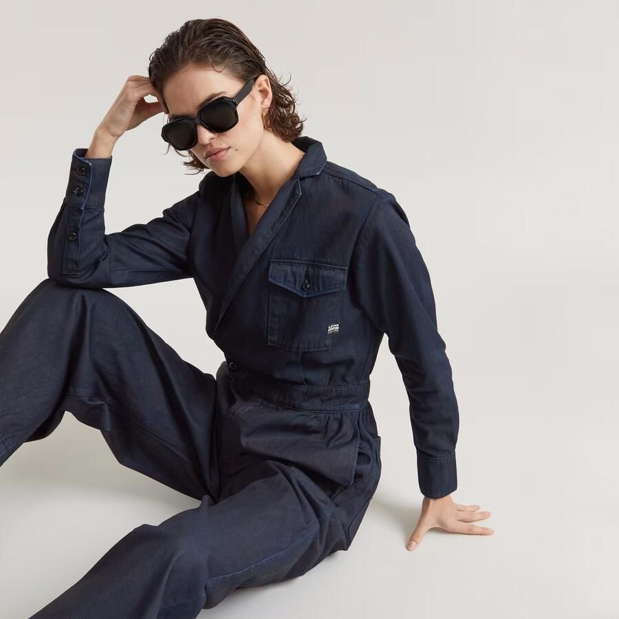 G-Star RAW Jumpsuit Tailored Wrap Donkerblauw Dames - Foto 2