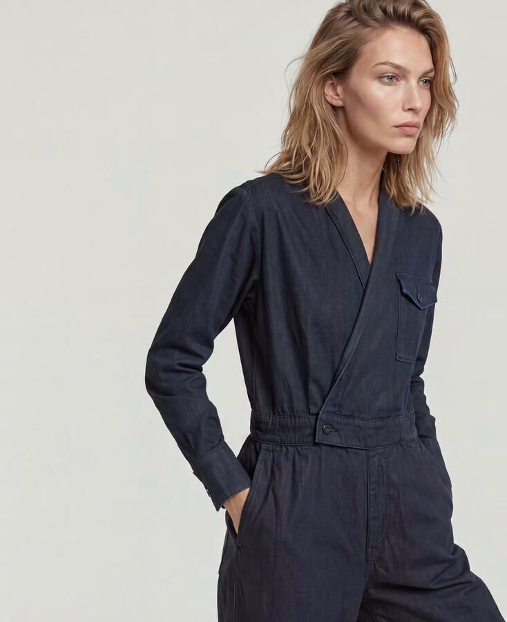 G-Star RAW Jumpsuit Tailored Wrap Donkerblauw Dames - Foto 6
