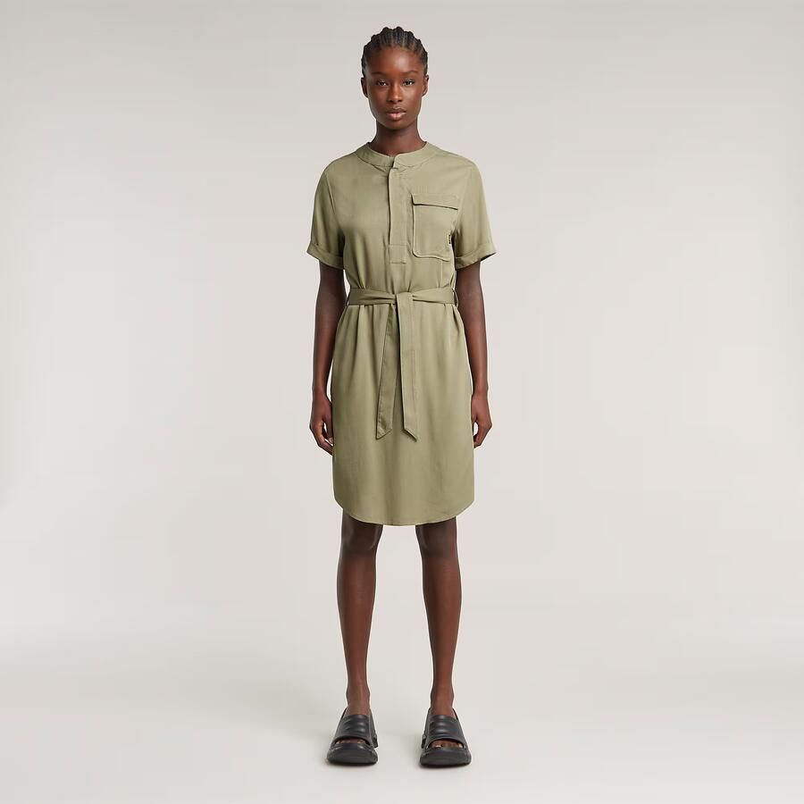 G-Star RAW Jurk Belted Groen Dames - Foto 7