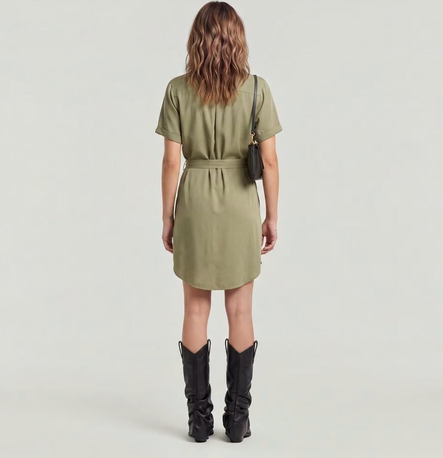 G-Star RAW Jurk Belted Groen Dames - Foto 3