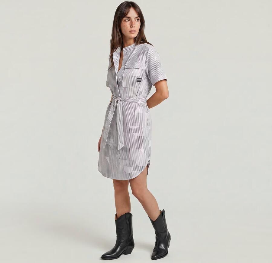 G-Star RAW Jurk Belted Side Slits Meerkleurig Dames - Foto 4