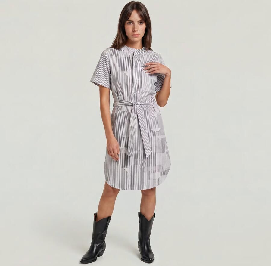 G-Star RAW Jurk Belted Side Slits Meerkleurig Dames - Foto 3