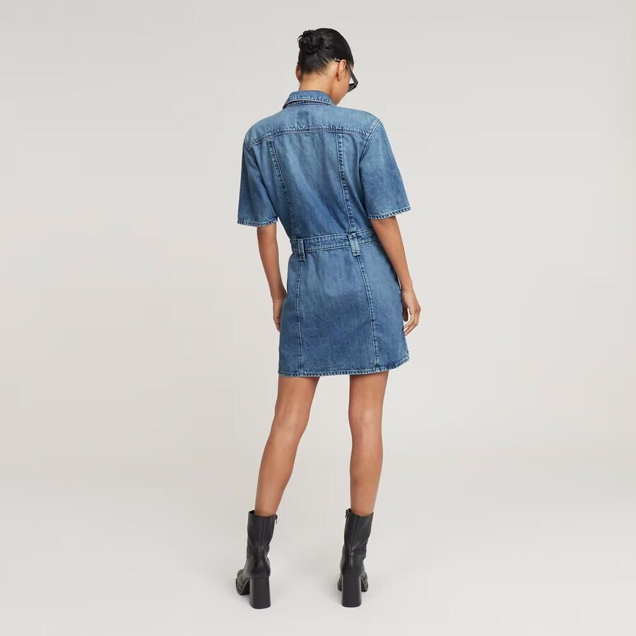 G-Star RAW Jurk Biker Midden blauw Dames