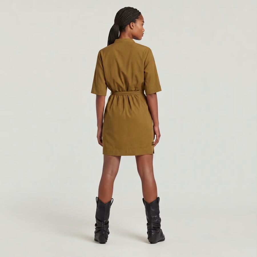 G-Star RAW Jurk Fluid Beige Dames - Foto 4