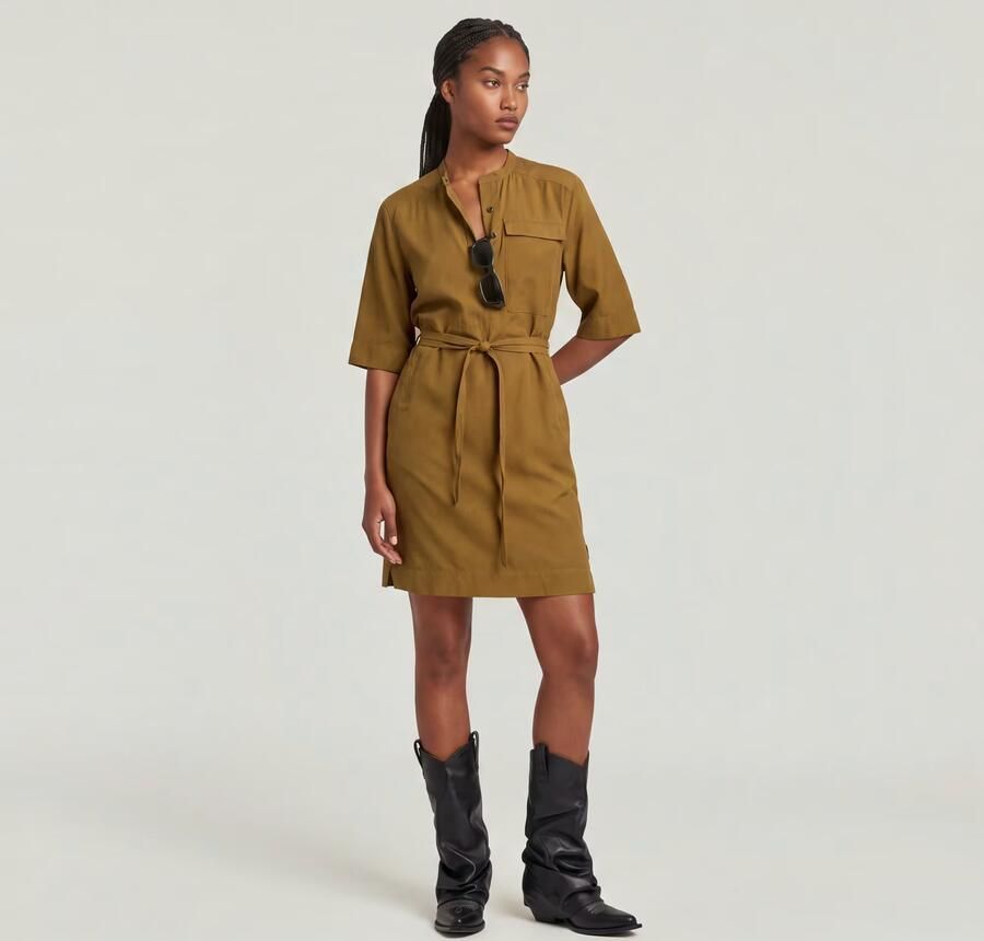 G-Star RAW Jurk Fluid Beige Dames - Foto 6