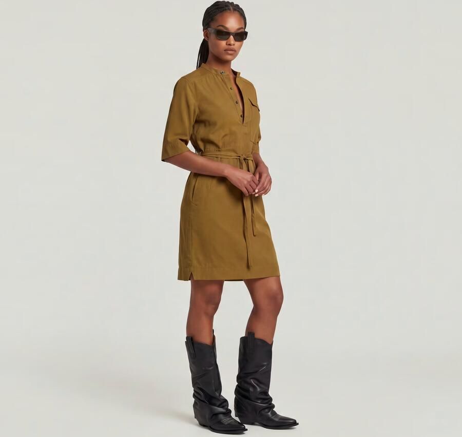 G-Star RAW Jurk Fluid Beige Dames - Foto 4