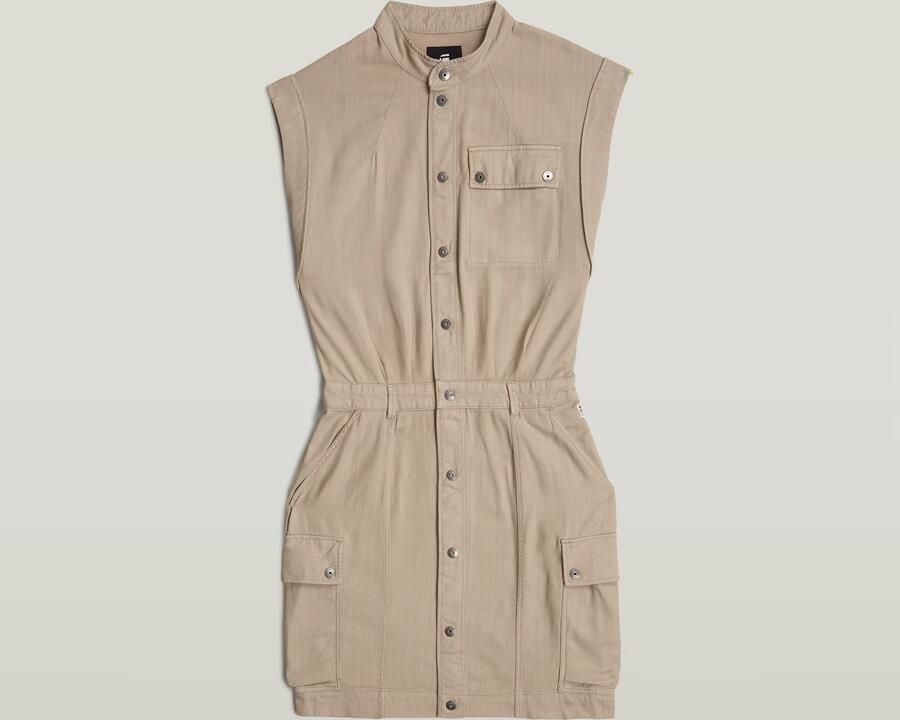 G-Star RAW Jurk Pocket Beige Dames - Foto 6