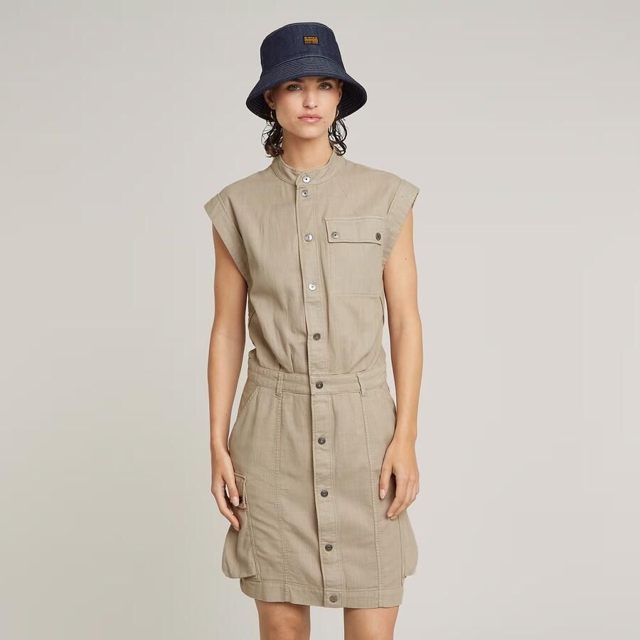 G-Star RAW Jurk Pocket Beige Dames