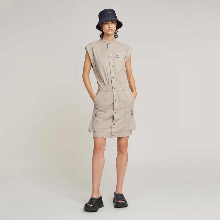 G-Star RAW Jurk Pocket Beige Dames - Foto 3