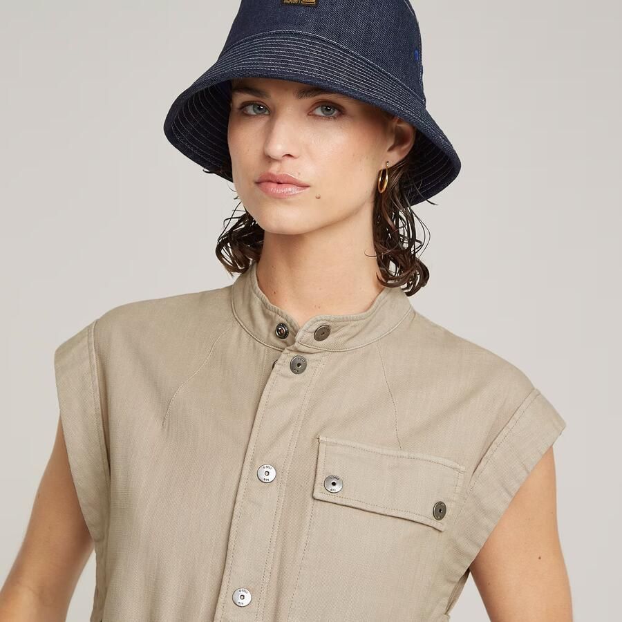 G-Star RAW Jurk Pocket Beige Dames - Foto 4