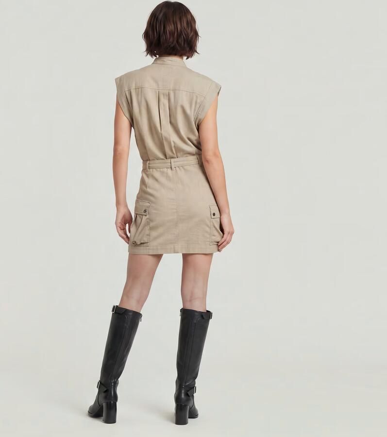 G-Star RAW Jurk Pocket Beige Dames - Foto 5