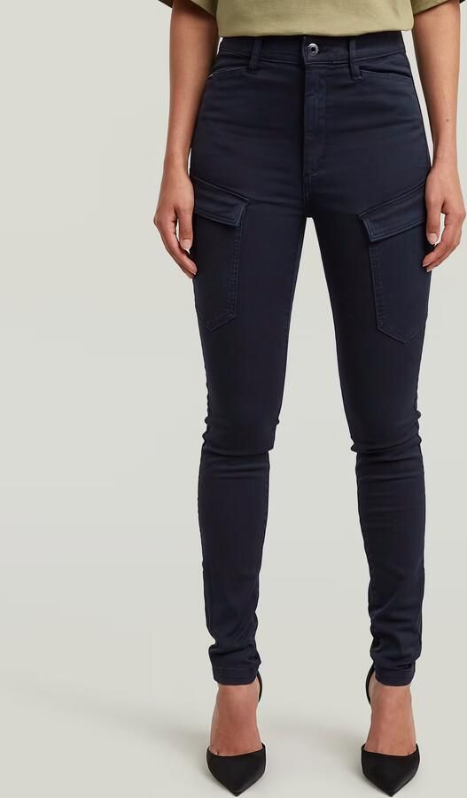 G-Star RAW Kafey Cargo Broek Ultra High Skinny Donkerblauw Dames