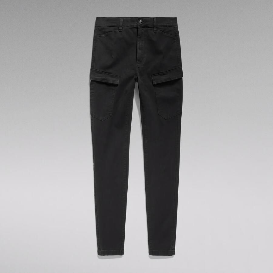 G-Star RAW Kafey Cargo Broek Ultra High Skinny Zwart Dames