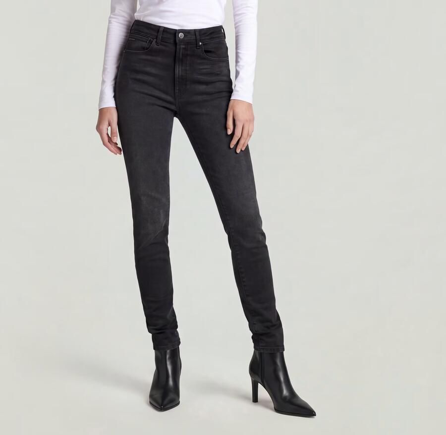 G-Star RAW Kafey Ultra High Skinny Jeans Zwart Dames - Foto 6