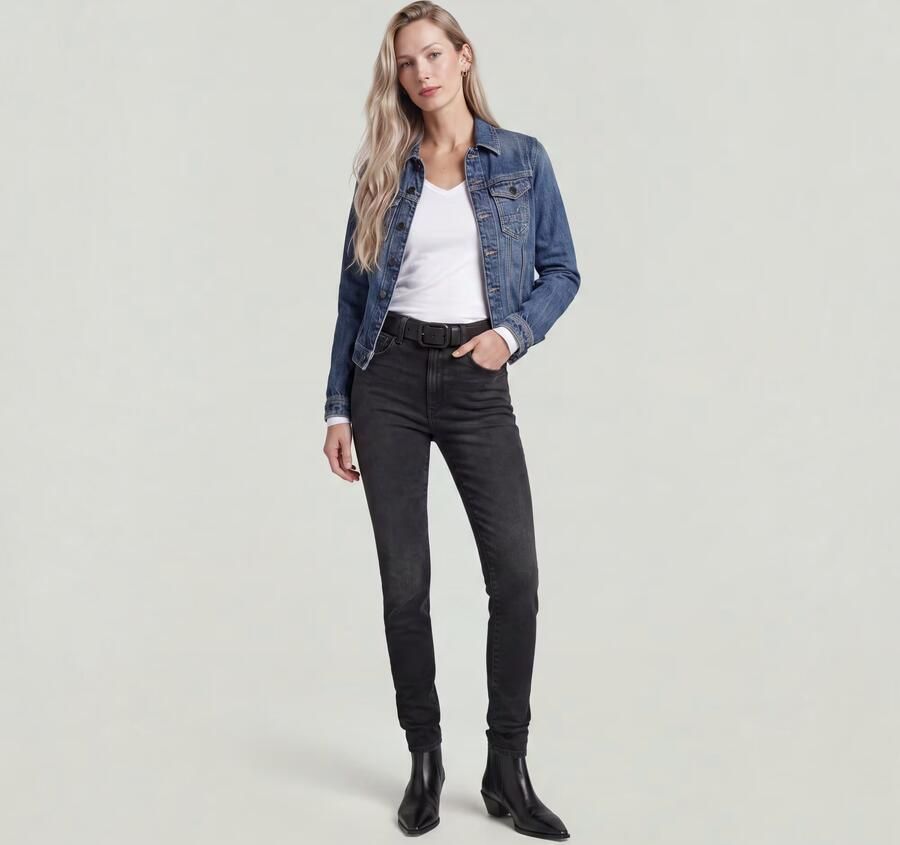 G-Star RAW Kafey Ultra High Skinny Jeans Zwart Dames - Foto 10