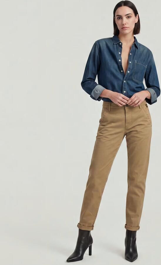 G-Star RAW Kate Boyfriend Chino Beige Dames - Foto 13