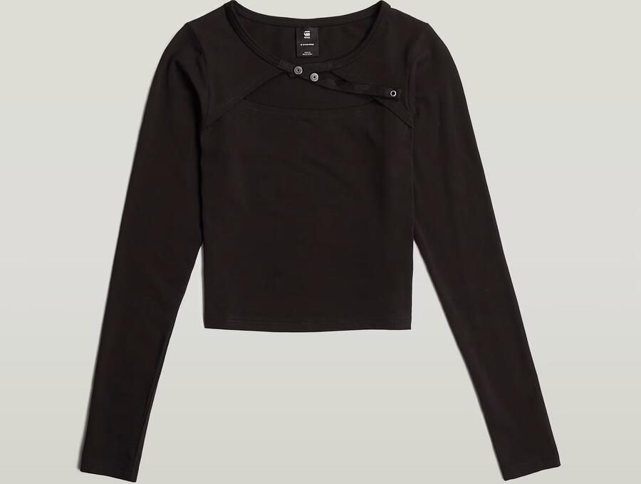 G-Star RAW Keyhole Slim Korte Top Zwart Dames - Foto 7