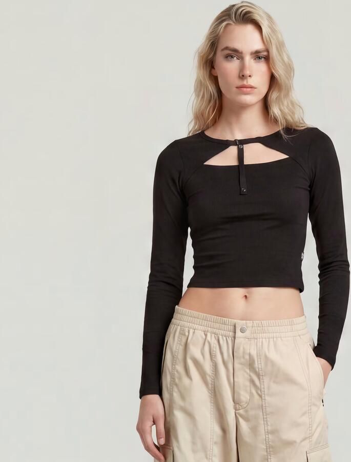 G-Star RAW Keyhole Slim Korte Top Zwart Dames - Foto 5