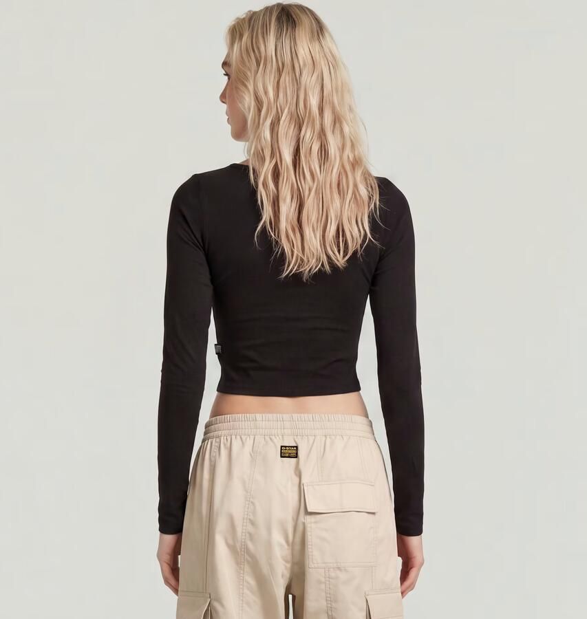 G-Star RAW Keyhole Slim Korte Top Zwart Dames - Foto 4