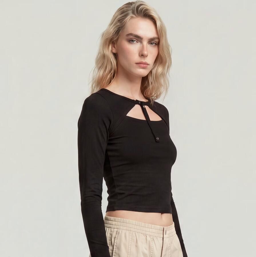 G-Star RAW Keyhole Slim Korte Top Zwart Dames - Foto 3