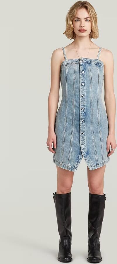G-Star RAW Kick Bustier Jurk Lichtblauw Dames - Foto 2