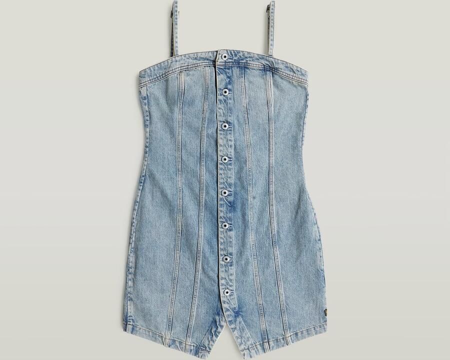 G-Star RAW Kick Bustier Jurk Lichtblauw Dames - Foto 4