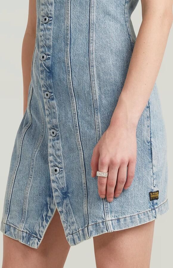 G-Star RAW Kick Bustier Jurk Lichtblauw Dames - Foto 5