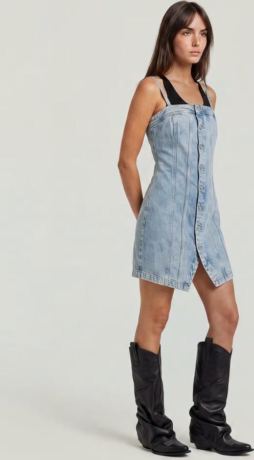 G-Star RAW Kick Bustier Jurk Lichtblauw Dames - Foto 9