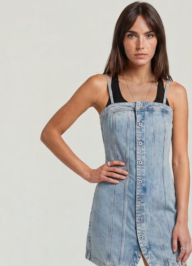 G-Star RAW Kick Bustier Jurk Lichtblauw Dames - Foto 5