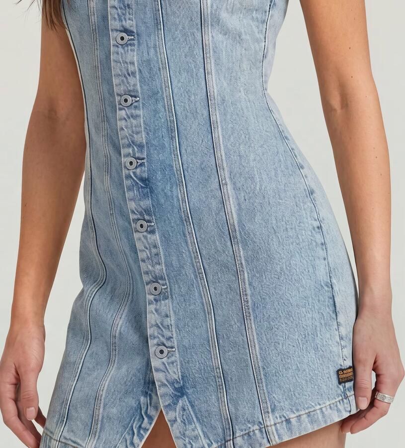 G-Star RAW Kick Bustier Jurk Lichtblauw Dames - Foto 3