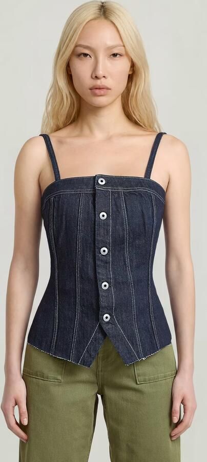 G-Star RAW Kick Bustier Top Donkerblauw Dames