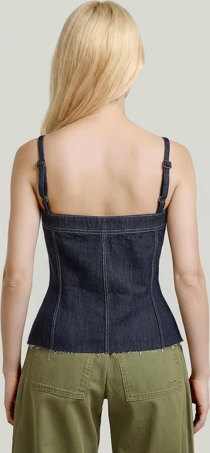 G-Star RAW Kick Bustier Top Donkerblauw Dames - Foto 6