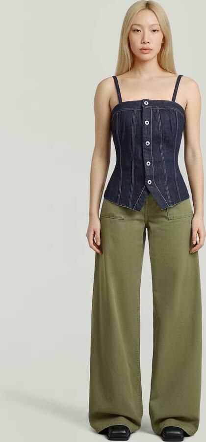 G-Star RAW Kick Bustier Top Donkerblauw Dames - Foto 5