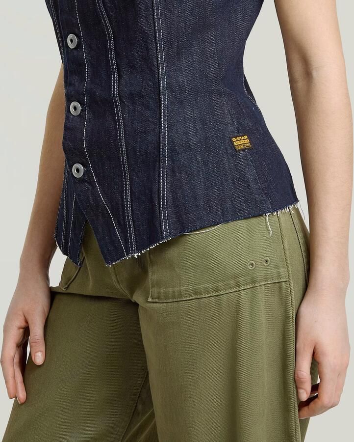 G-Star RAW Kick Bustier Top Donkerblauw Dames - Foto 4