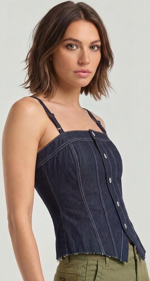 G-Star RAW Kick Bustier Top Donkerblauw Dames - Foto 4