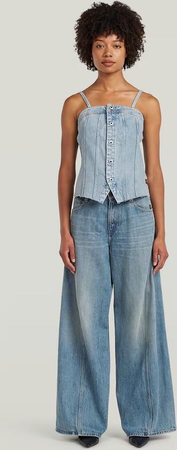 G-Star RAW Kick Bustier Top Lichtblauw Dames - Foto 6
