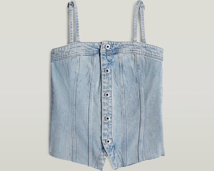 G-Star RAW Kick Bustier Top Lichtblauw Dames - Foto 4